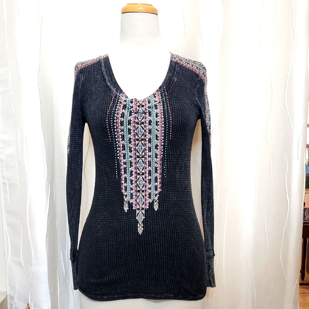 Voice of California V-Neck Studded Shirt
